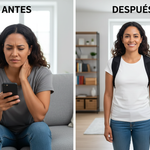 Antes y después usando corrector de postura